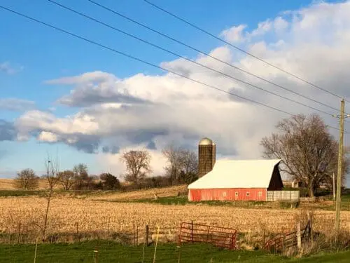An Iowa farm in April.