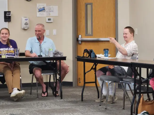 Bill Stumpf, center, Kyle Stumpf, right.